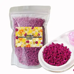 Freeze-Dried Diced Dragon Fruit 5.3oz(150g) Single Ingredient, No Added Sugar, Dragon Fruit Cubes for Drinks, Dried Dragon Fruit Snack