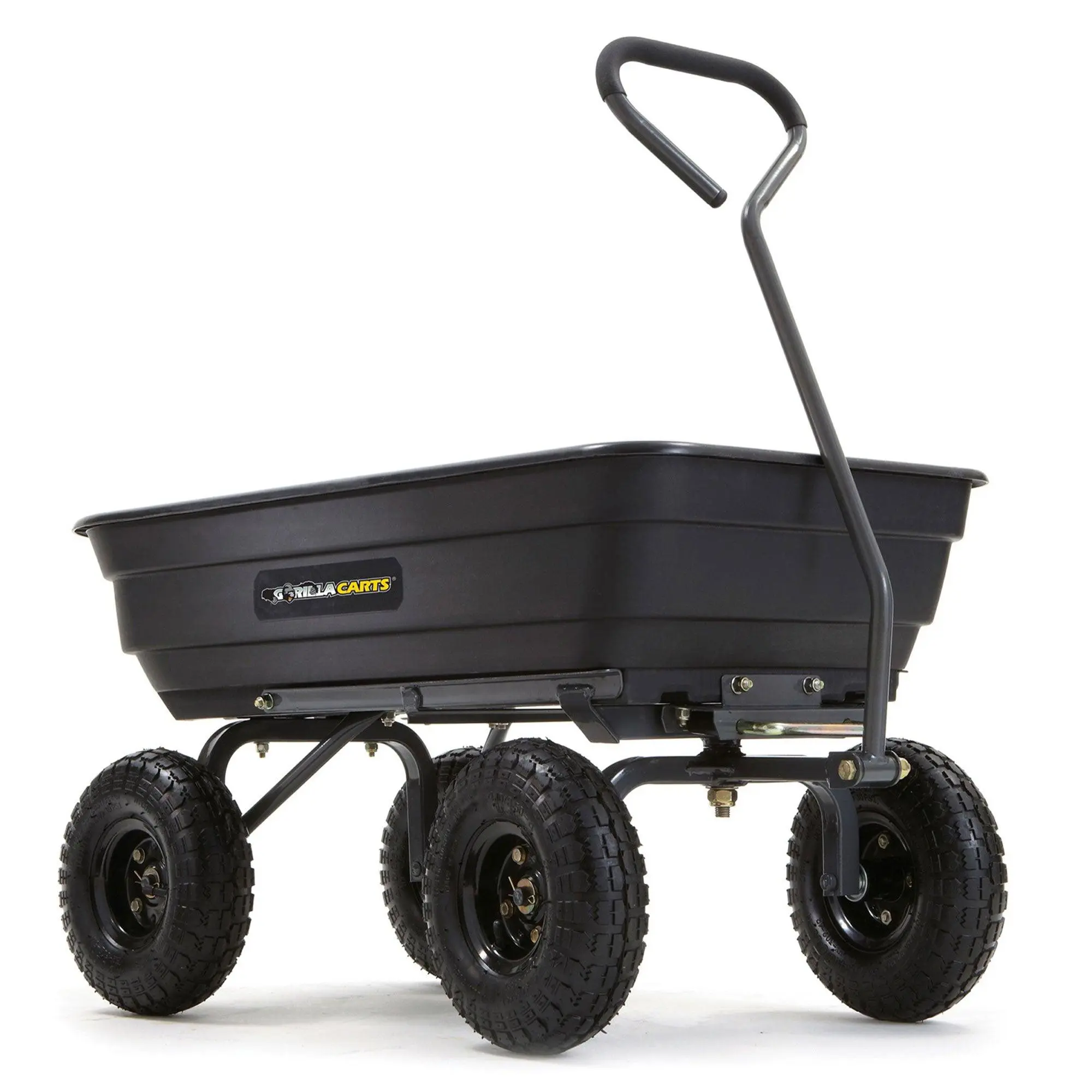 Gorilla Carts 600 Pound Poly Garden Outdoor Yard Rolling Haul Utility Dump Cart Gorilla Carts 600 Pound Poly Garden Outdoor Yard Rolling Haul Utility Dump Cart