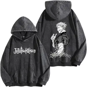 Best Gojo Satoru T-Shirt - Jujutsu Kaisen Washed Hoodie, THE HONORED ONE JJK Anime Double Printed Vintage Washed Tee Unisex Oversize Anime Manga Washed Heavyweight Cotton T-shirt, Anime Merch