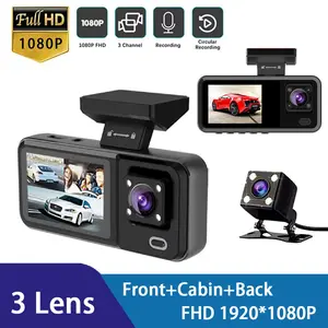 1080P Dash Cam with Infrared Night Vision & G-Sensor, 2-inch IPS Screen, Loop Recording, Optional 2/3 Channel Car DVR Recorder for Vehicles
