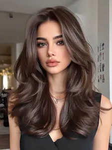 13x6 Silk Lace Front Wig, Hand-Woven Long Curly Hair, Lightweight Breathable Natural Look, Fashionable Soft Style, All Seasons, Natural Looking Wig, Lace Frontal Wigs