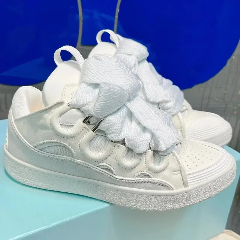 Men's Women's sports shoes Casual Shoes Splicing color design Thick tongue Colorful shoelace Matching fashion Shoes