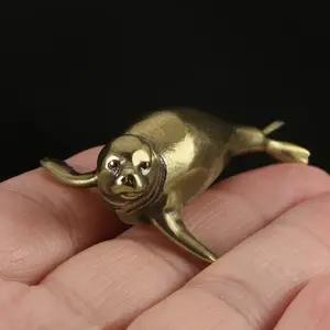 Vintage Brass Sealed Decoration, Antique Copper Color Animal Design Craft Series, Perfect for Tea Pet Home Office Decor, Home Decor Accessory, Home Decor Ornament, Animal Decorations, No Power Needed