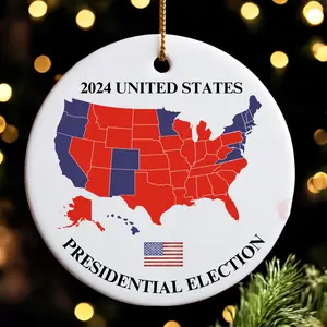 TrVmp Red Wave Ceramic Christmas Ornament - TrVmp Keepsake Christmas Ornament - Christmas Tree Decoration