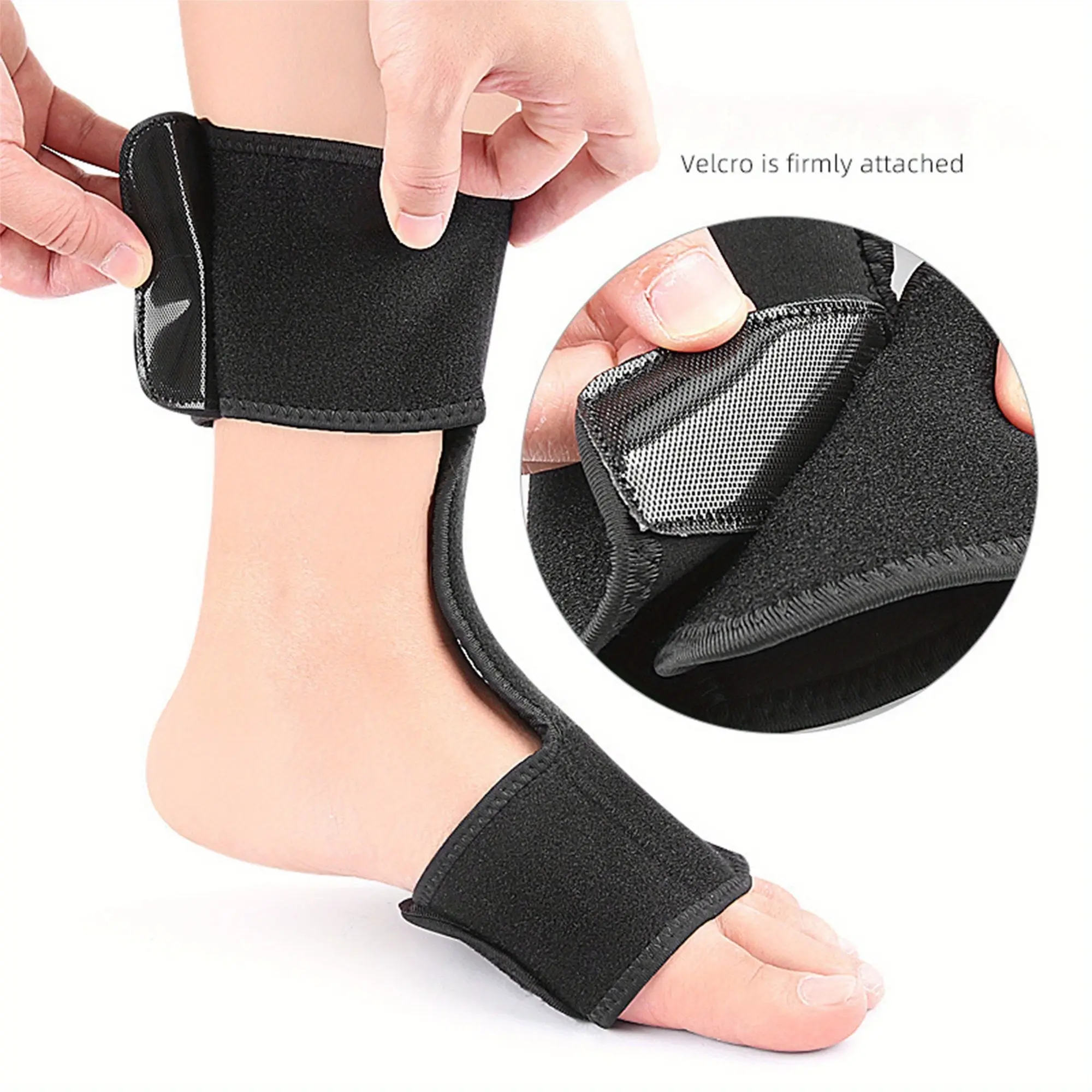 Adjustable Ankle Orthotic Brace with Metal Plate, Enhances Foot Stability, Adjustable Foot Drop Corrector, Ankle Support Device, Foot Posture Correctors, Ankle Stabilizer