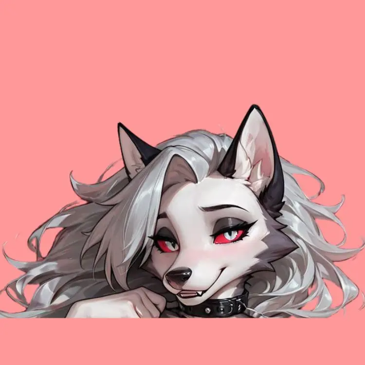 Cute Wolf Character Sticker, Kiss-Cut Vinyl Decal, Animal Art Sticker