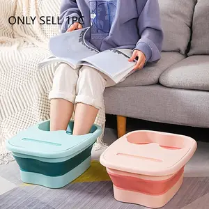 Foldable foot bath basin with massage rollers, portable foldable foot bath tub, suitable for use in homes, bathrooms, dormitories, and for soaking feet during travel, Home Goods