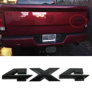 Black 4x4 Emblem Badge Nameplate 3D Decal Matte