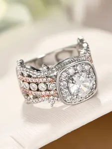 1 PC Luxury Cubic Zirconia Ring For Women For Wedding Engagement Party Jewelry Valentine's Day Gift