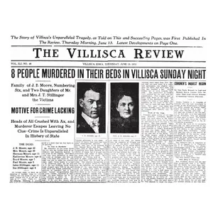 Official Villisca Axe Murder House Newspaper Replica
