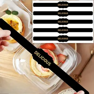 50PCS Long Baking Sticker Dessert Cake Box Packaging Seal Sticker Delicious Fruit Packaging Decorative Label Sticker
