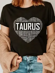 100% Cotton Taurus Zodiac Traits Horoscope Astrology Sign Gift Heart T-Shirt