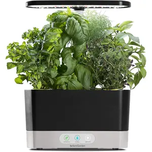 Aerogarden Harvest with Gourmet Herb Seed Pod Kit - Hydroponic Indoor Garden, Black AeroGarden