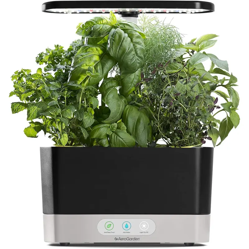 Aerogarden Harvest with Gourmet Herb Seed Pod Kit - Hydroponic Indoor Garden, Black AeroGarden