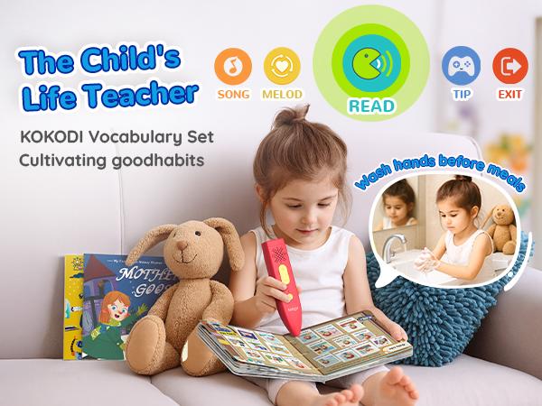KOKODI Talking Pen Book Sets for Kids, Interactive Audio Sound Books with English Words & Mother Goose Nursery Rhymes, 700+ Touch Points Sensory Learning Toy, Educational Gift for Kids KOKODI Talking Pen Book Sets for Kids, Interactive Audio Sound Books with English Words & Mother Goose Nursery Rhymes, 700+ Touch Points Sensory Learning Toy, Educational Gift for Kids