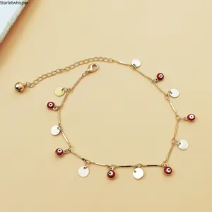 Colorful Evil Eye Bracelet for Women Crystal Paved Hollow Circle Moon Star Charm Bracelet Boho Trendy Stackable Jewelry Dainty Aesthetic Accessory for Daily Beach Party Vacation & Gifts