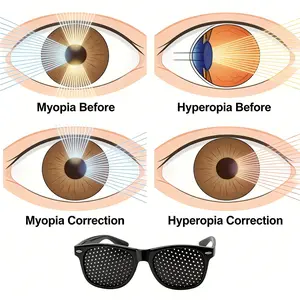 Pinhole Vision Correction Glasses for Men and Women - Clear Vision Guaranteed Modern Bifocals Eyeglass Sunglasses