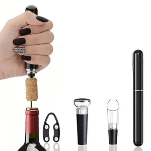 Air Pump Wine Opener Gift Set with Foil Cutter, Vacuum Wine Stopper & Drip-Free Pourer, Effortless Cork Extractor, All-in-One Bar Kit for Home, Restaurant & Hosts, Great Valentine’s Day Gift