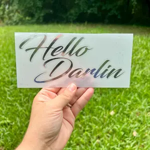 Hello Darlin window decal (multiple colors and sizes) Glossy and Chrome finishes!