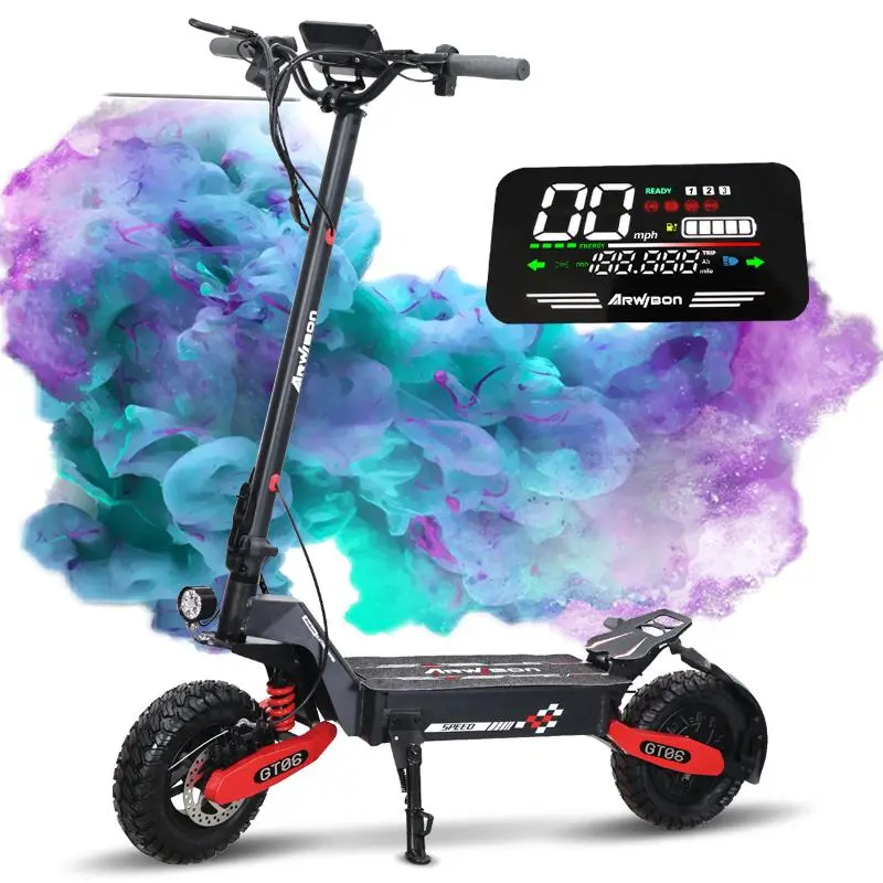 Multifunctional High-Chassis Fast Charging Off-Road Utility Electric Scooter, 1200W High-Power Motor, 30MPH Speed, 30/40Miles Range, 3-Second Folding, 330LBs Load Capacity, Dual Shock Absorption, App Control, LED Headlight for Commute & Offroad, Tail Ligh