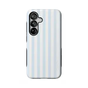 Blue Stripes Sunday Case, Phone Case For Her Beachy Summer Compatible with Samsung Galaxy S25