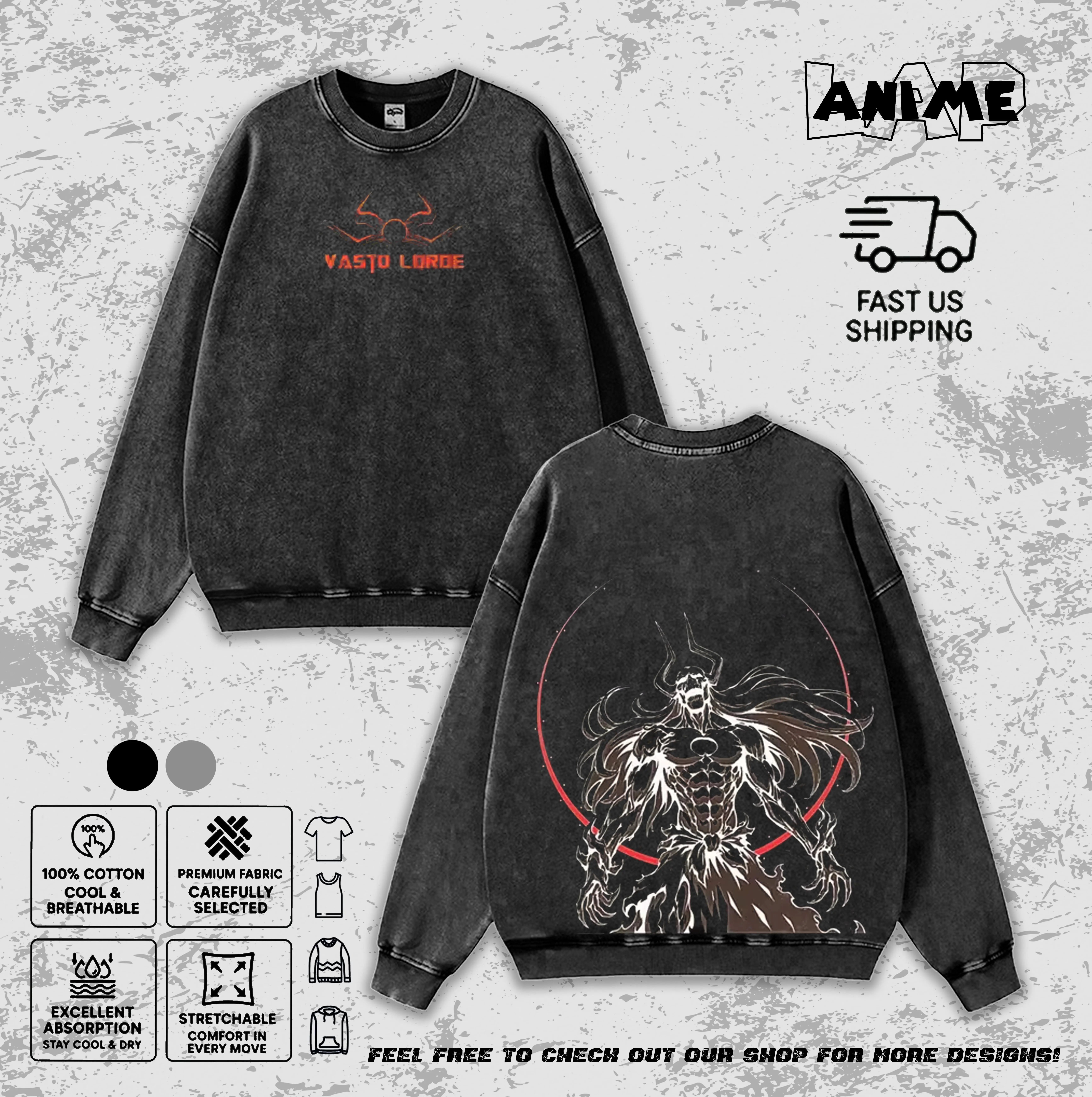 Vintage Washed Bleach Kurosaki Ichigo Vasto Lorde Graphic Tee Hoodie Sweatshirt Tanktop Unisex Men Women Streetwear Y2K Retro Anime Manga Aesthetic Acid Wash Tops