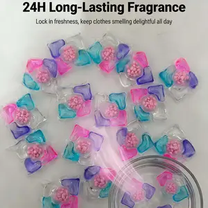 Five-In-One Laundry Pods 10/30/50 Bags, Antibacterial Deodorizing Scented Beads, Laundry Detergent Beads, Strong Stain Removal, Concentrated Home Fabric Softener