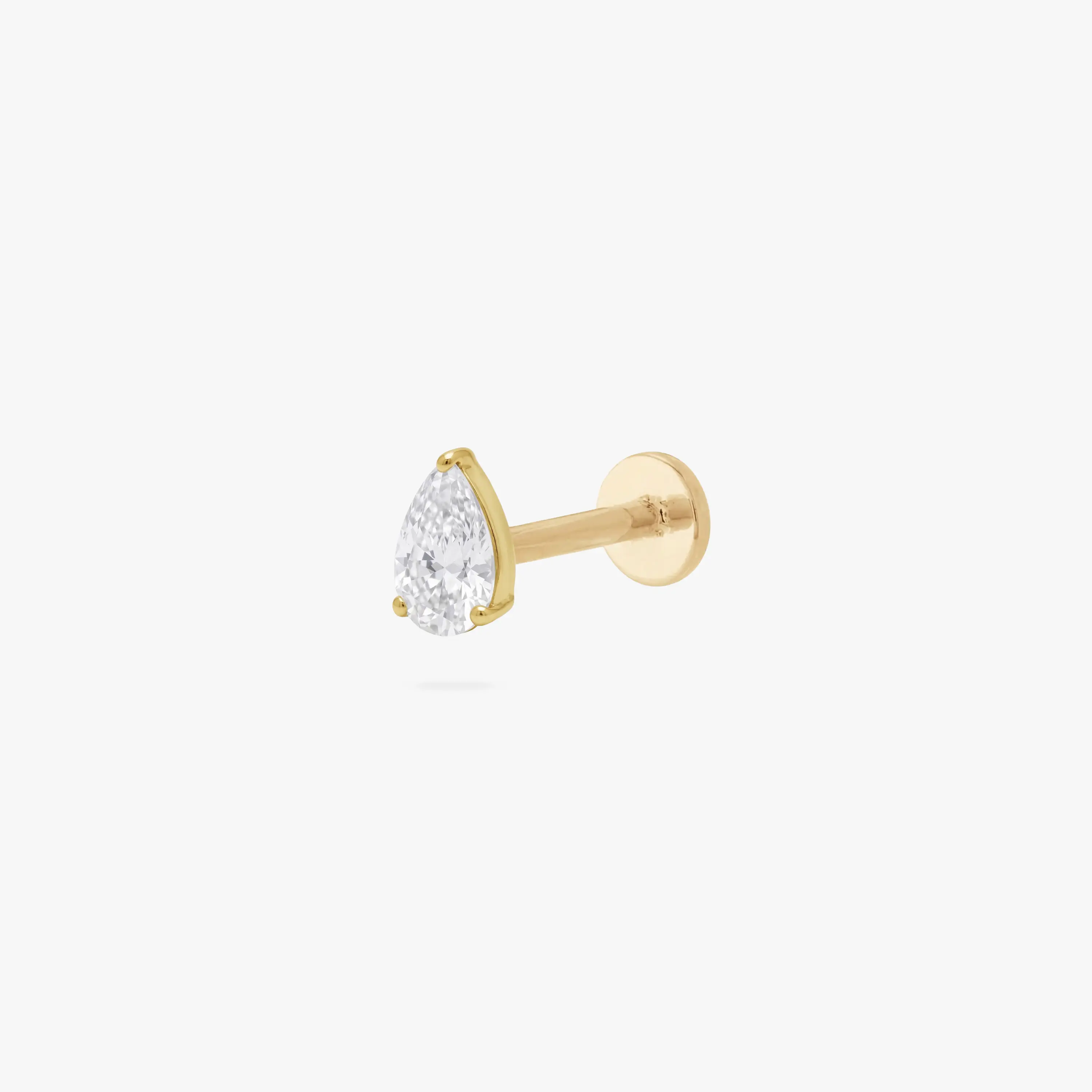 Studs Golden Titanium Pear CZ Flatback Stud