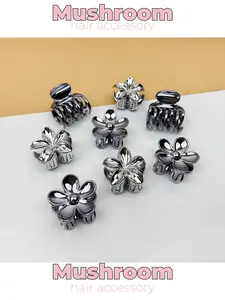 8pcs fashionable flower clip+double tooth clip, egg flower hair clip, medium size - durable plastic claw clip, for women to wear, portable - strong clamping force, suitable for thick and thin hair, for semi tied hair, parties, weddings, travel