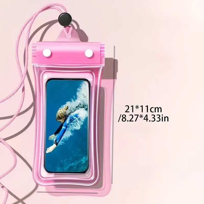 New-style waterproof phone pouch, upgraded version with airbag, multi-purpose design for storing items like phones, cards, and keys. Suitable for swimming, surfing, rainy-day outings, the beach, cruises, skiing, and more.