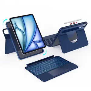 accrosoo Rotatable & Detachable Magnetic Keyboard Case for iPad Air 11-inch (M3 2025 /M2) & 11-inch Pro (4th,3rd,2nd,1st Gen) & 10.9" Air 5/4 th, with Trackpad,Backlits, Full Protect, Blue