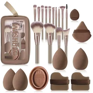 Professional Flawless Makeup Brush Set, 14-Piece Beauty Tool Kit, Includes Foundation Brushes & Powder Puff, Essential Cosmetics Tools