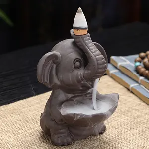 Elephant Reverse Flow Incense Burner - 1pc Ceramic Scented Burner for Home Decor, Perfect for Halloween, Hanukkah, Christmas, Easter, Thanksgiving Perfume Aroma Fragrance