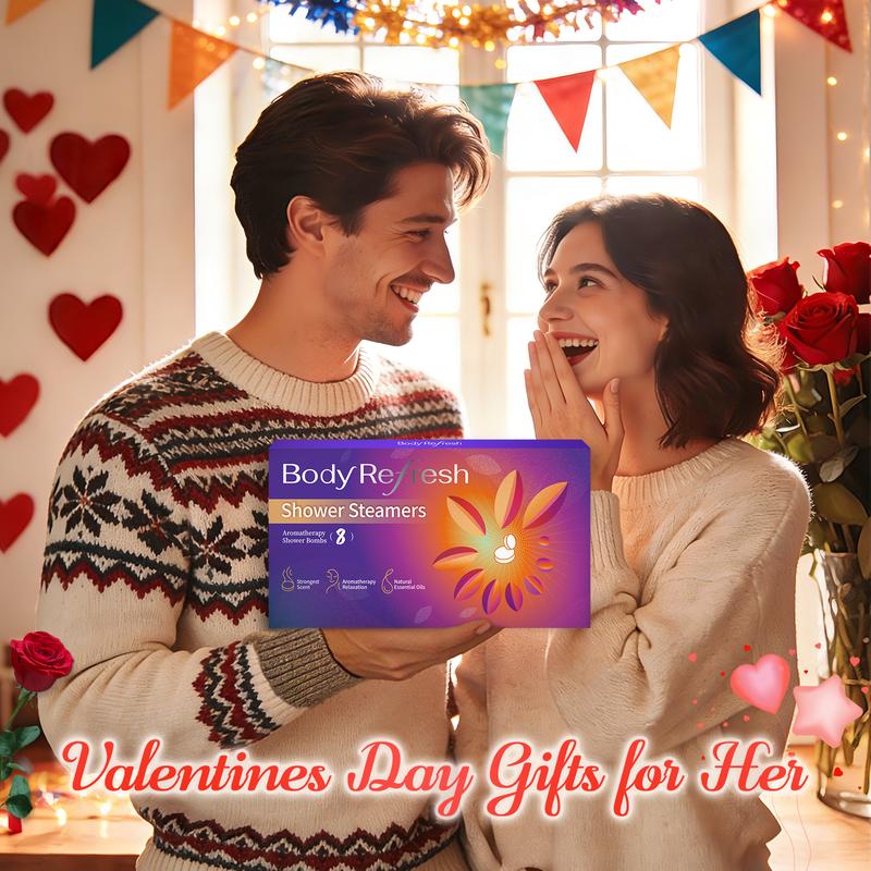 Bodyrefresh Shower Steamers Aromatherapy — 8 Pack Shower Bombs with Natural Essential Oils, Organic Plant Fragrance, Stress Relief, Self Care Relaxation Home SPA, Birthday & Valentines Day Gifts for Women, Gifts for Her, Teacher, Her