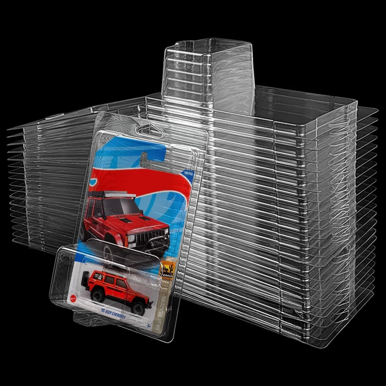 7.5x5x2 in Acrylic Plastic Display Protector Boxes (10/12 Pcs) - Lightweight Transparent Half-Fold Storage with Lid Creasing Feature for Model Car Clamshell Cases, Die-Cast Car Blister Pack Covers