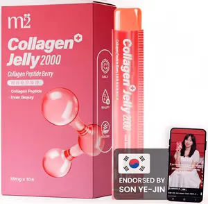 m2 Collagen Jelly sticks for firmer skin – Yummy 2000mg Dual Peptide Collagen Peptides with Biotin, Pomegranate & Mangosteen – Korean Beauty Supplement for Skin Glow & Elasticity – Berry Flavor (10pk)
