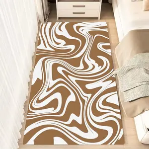 1pc Organic Flow Marble Pattern Fluffy Minimalist Area Rug, Home Decor Rugs, Polyester 100% Flannel Carpet Non-Slip Rectangle Floor Mat for Living Room Bedroom Rug Washable Carpet Mats Gift for Housewarming Holidays Seasonal Decor