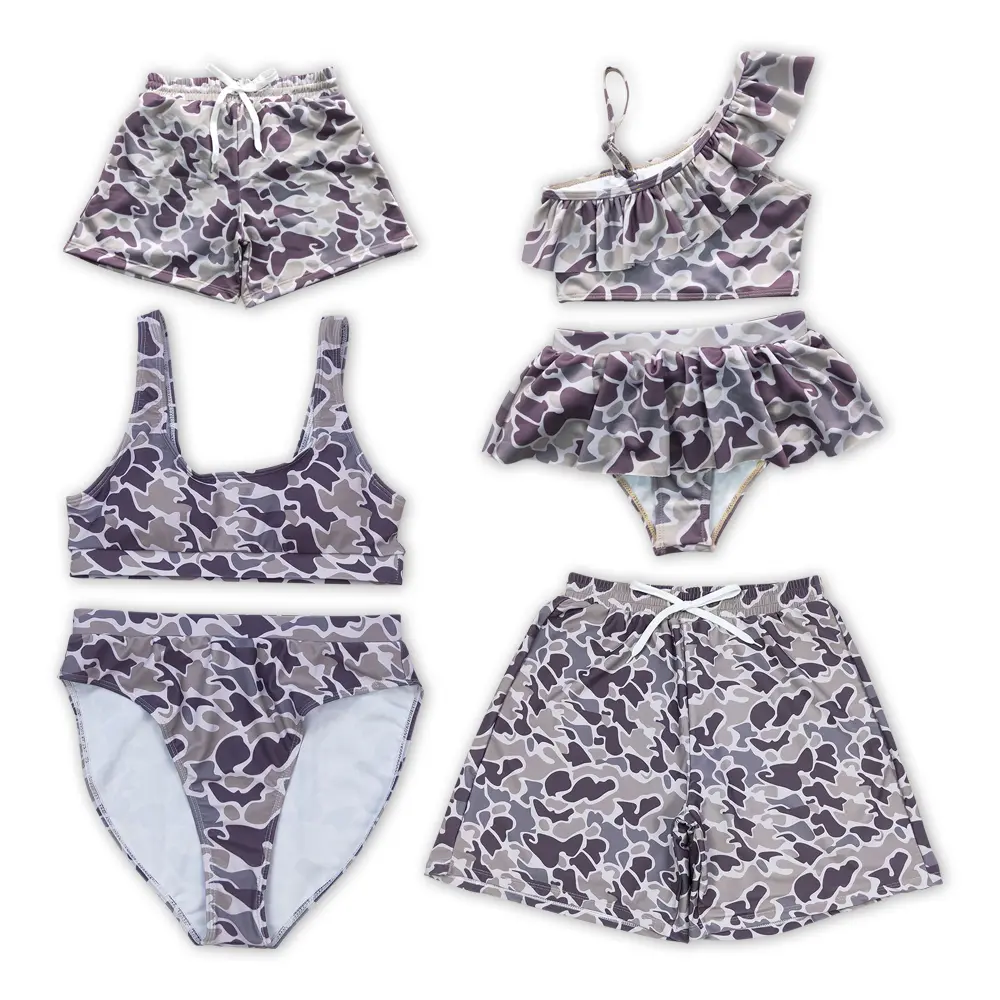 Mom & Daughter Coordinate Matching Sets - Women's & Girls' 2-Piece High-Waist Stretchy Beach Clothes, Unisex Chic Comfy Swimwear Suits