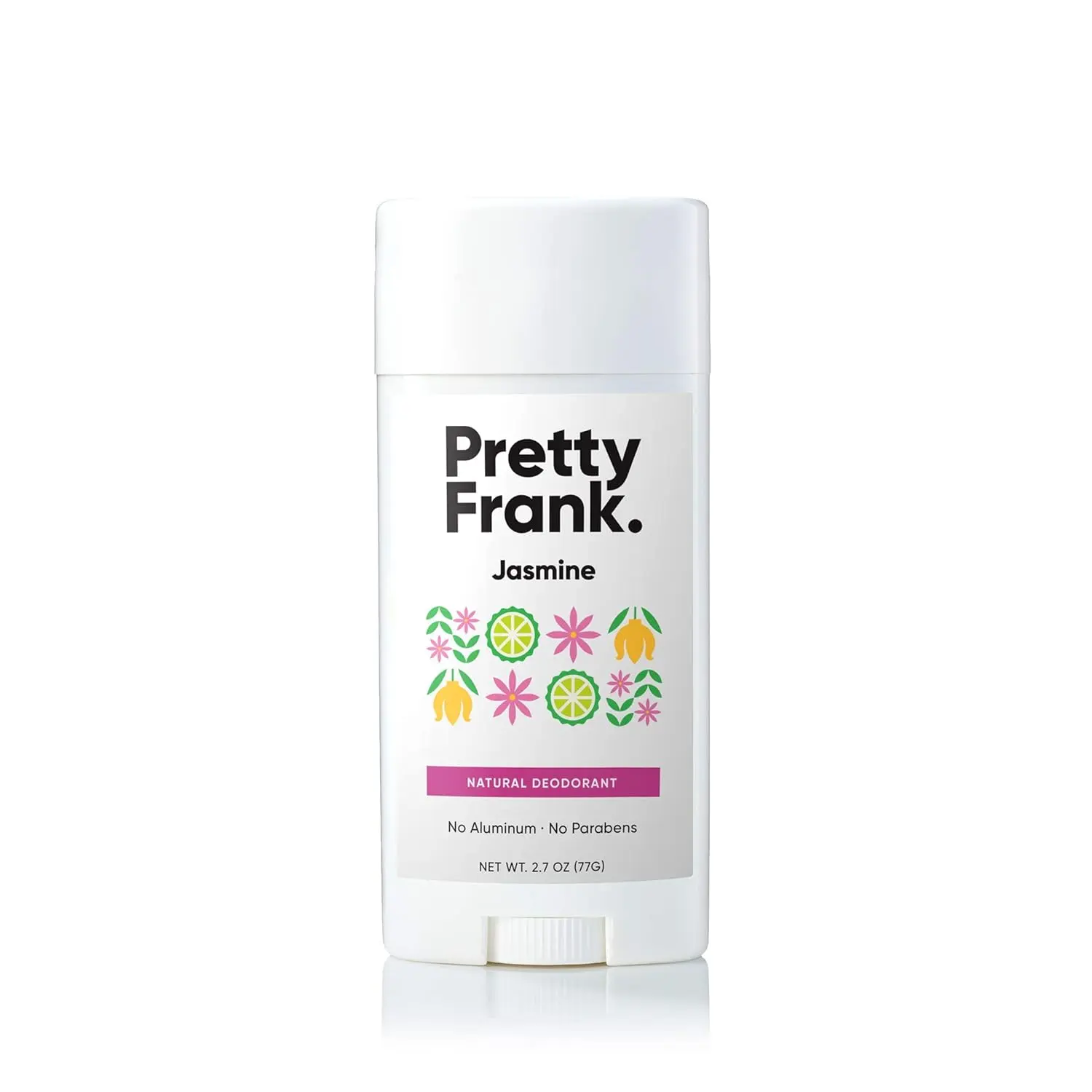Pretty Frank Natural Aluminum-Free Deodorant Stick, Jasmine (1-Pack) | All-Day Odor Control for Women & Men | Effective, Skin Soothing Formula with Safe, Organic Ingredients and Essential Oils