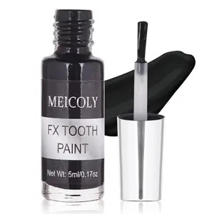 MEICOLY Black Tooth Paint,Black Out Tooth,Tooth Blackout,Rotten Decayed Cruddy Missing Teeth Makeup,Professional Cosplay Teeth,Temporary Teeth Paint for Halloween SFX Special Effects Makeup,Dry Fast