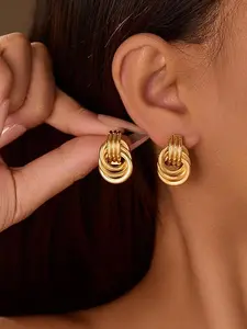 High-Quality Hypoallergenic Golden Earrings, Knot Earrings Anti-Fade, Comfortable And Versatile, Women'S Earrings for Daily Wear Or Parties, Jewelry Accessories, Are Exquisite Gifts for Women Xmas christmas gifts sustainable gifts merrychristmas