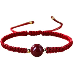 Adjustable Braided Red Sandalwood Bracelet for Women, Unisex Protection & Good Luck Amulet Heart bra magic daughter mother bangle daily elegant wear birthday halloween gift lucky bracelet charm bracelet