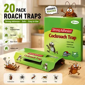 Roach Traps Killer (20 Pack) Glue Trap, Crawling Bug Spider Cricket Ant Bait Trap Indoor infestation for House Garage, Pet Safe Pest Control, Sticky Insect Tape and Fly Paper
