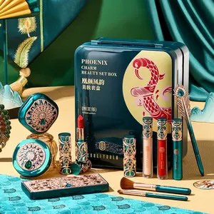 Chinese Phoenix Yanfeng Yun Cosmetics Set - Moisturizing, Long-lasting Makeup, Matte Finish, Chinese Traditional Style Ancient Style Gift Box, 12-piece Set