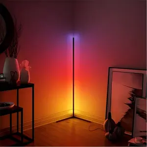 Corner Floor Light, Remote Floor Lamps, Smart RGB LED Corner Lamp with APP & Remote Control, USB Powered Music Sync & Timer Setting, Modern Color Changing Mood Lighting for Living Room, Bedroom, Lamp, Bedroom Decor