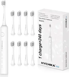 Sonic Electric Toothbrush for Adults,Rechargeable 240 Days Battery Life, 8 Pack Quality Brushheads,3 Classic Brushing Modes at up to 31000 VPM Motor,2 Min Smart Timer Battery Toothbrush,White