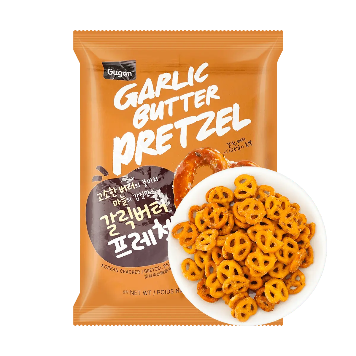 GUGEN Korean Garlic Butter Pretzel Crackers 150g - Savory Snack for K-Snack Lovers