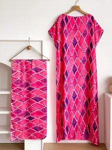 1 Piece Elegant Bohemian Style Long Robe Shawl Multi-Color Moomoo Dress + Scarf Headband Beach Sunshade UV Protection Satin Silk Scarf Women Aesthetic Elegance