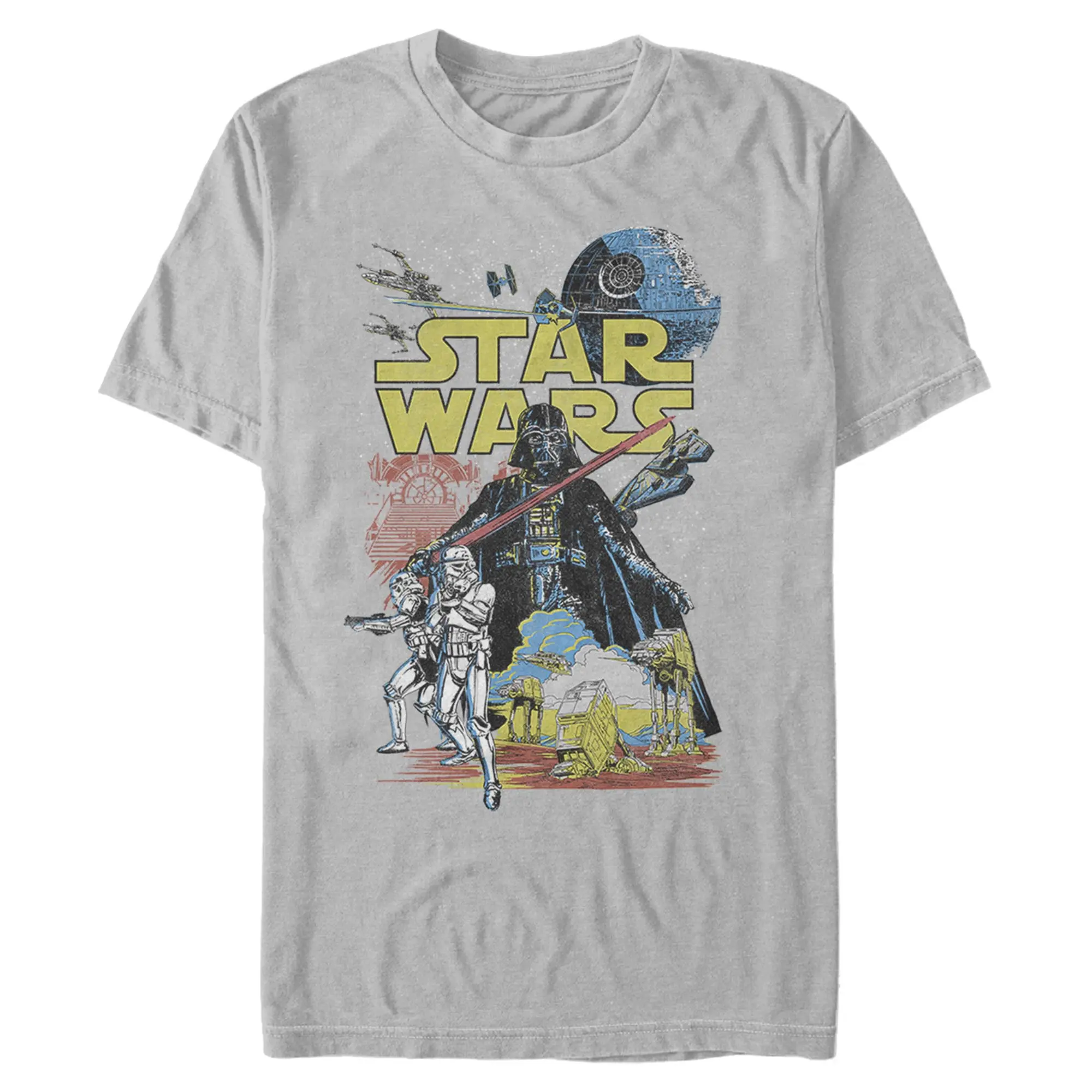 Star Wars Men's Short-Sleeve Galactic Battle Graphic Print T-Shirt, Menswear T-Shirt, Top, Shortsleeve
