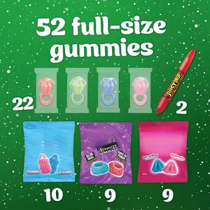Festive Christmas Gummy Variety  52 Individually Wrapped Fruity Bites| Ideal for Party Favors, Candy Bowls  Holiday Stocking Stuffers